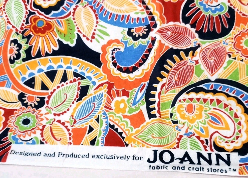43×54 JOANN Vibrant Bohemian Global Paisley Floral Maximalist Cotton Fabric