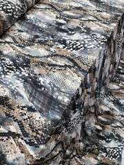 Snake Skyn (4 way stretch) White n black Animal Print Fabric Sold By The Yard