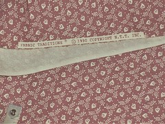 Fabric Traditions 1990 Vintage quilting Cotton fabric white stems on mauve