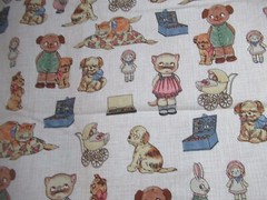 PAPER DOLLS &ANIMALS Sheryl Ray Marquez #28119 Windham COTTON FABRICS VTG 13″X