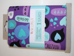 Waverly Purple Blue Fabric So Cute XOXO Hearts 100% Cotton 1 Yard 36 x 44 in NEW