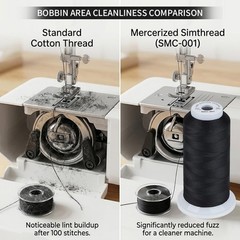 Simthread 100% Cotton Thread 50wt Black for Sewing Quilting Machine | 50-Weig…