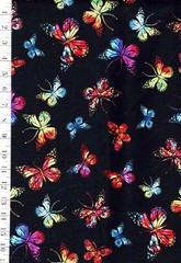 Novelty-Timeless Treas – Bright Vibrant Butterflies #4250 – Black – By Half Yard