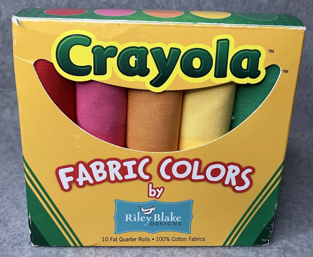 NEW Crayola Fabric Colors Riley Blake Designs Fat Quarter Rolls 100% Cotton