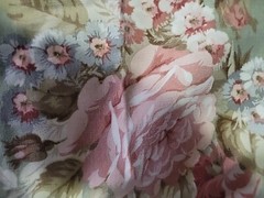 Spectrum Fabrics Screenprint Floral Stripe Upholstery Fabric 57×41 In Vtg