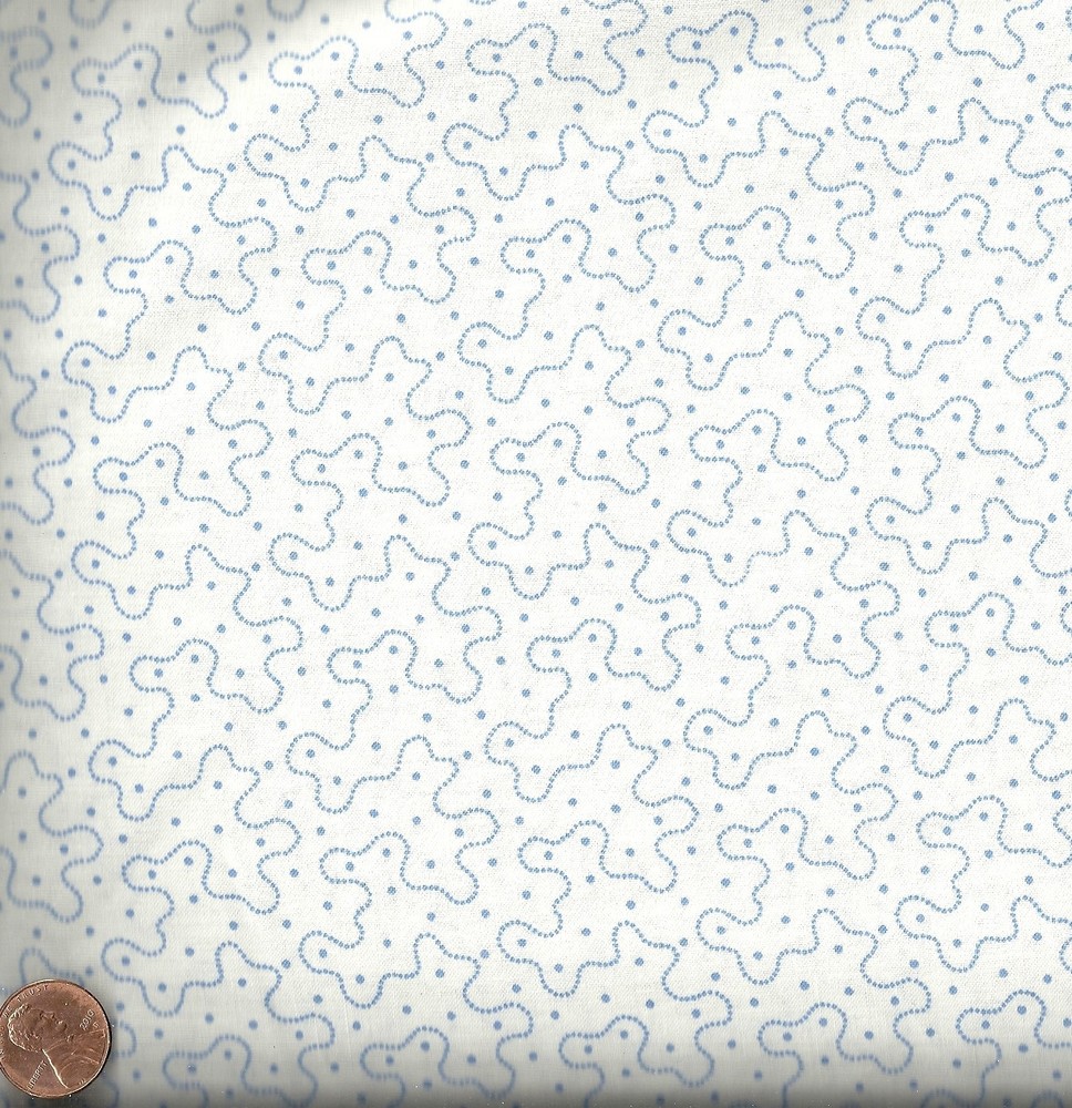 Hints of Prints blue lines squiggles Kaufman fabric