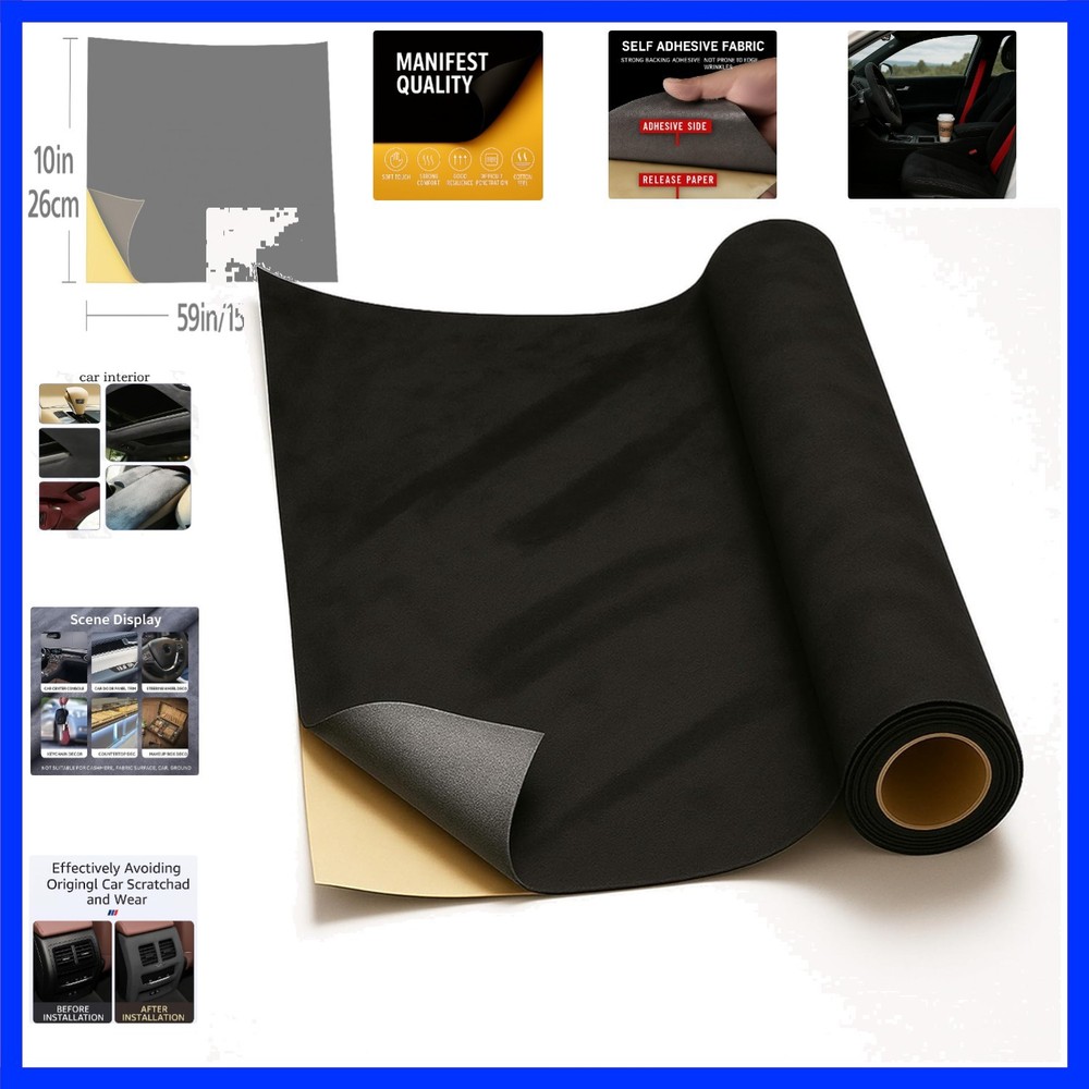 Self-Adhesive Suede Decorative Film for Car – Headliner/Dash/Door/Trunk | Str…
