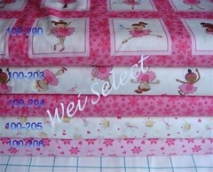 Sweet Pretty Ballerina – Pink Floral on Light Pink Cotton Fabric By Fabri-Quilt