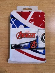 Marvel avengers panel – red, white & blue, 36″ x 44″ action hero fabric