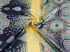 By Yard Dress Material Charmeuse Ethnic Paisley Patchwork Satin Fabric Printed