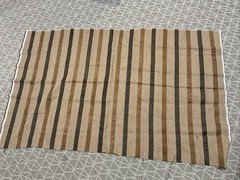 Designer Fabric Remnant Browns Suede Texture Stripe 54” X 34”