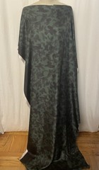 100% Silk Twill Camouflage Dark Olive /Charcoal Green Fabric 1 Yd. Long 48″ Wide