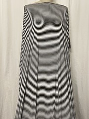 100% Rayon Knit Black White Horizontal Striped Fabric By the Yard 60″ Wide