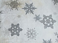 1 yard WINTER CELEBRATION Red Rooster SILVER SNOW FLAKES 25201 cotton fabric OOP