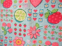 FLOWERS AND FRUITS GIRLY Allover BLUE Cotton CRINKLED Fabrics SBTY x 44″