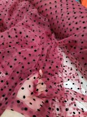 Polka Dot TULLE, Fabric By The Yard Burgundy Tulle Velvet Black Polka-dot