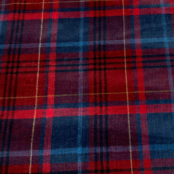Zimmer Rohde Paros Blue Red Plaid Upholstery Fabric