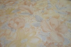 ONE Yd Carole FABRIC Floral Drapery pastel Gray Amber Softened Cotton 54″ w BTY