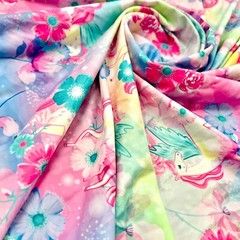 Unicorns Print Nylon Spandex 4-way Stretsh Fabric By Yard Swimwear
