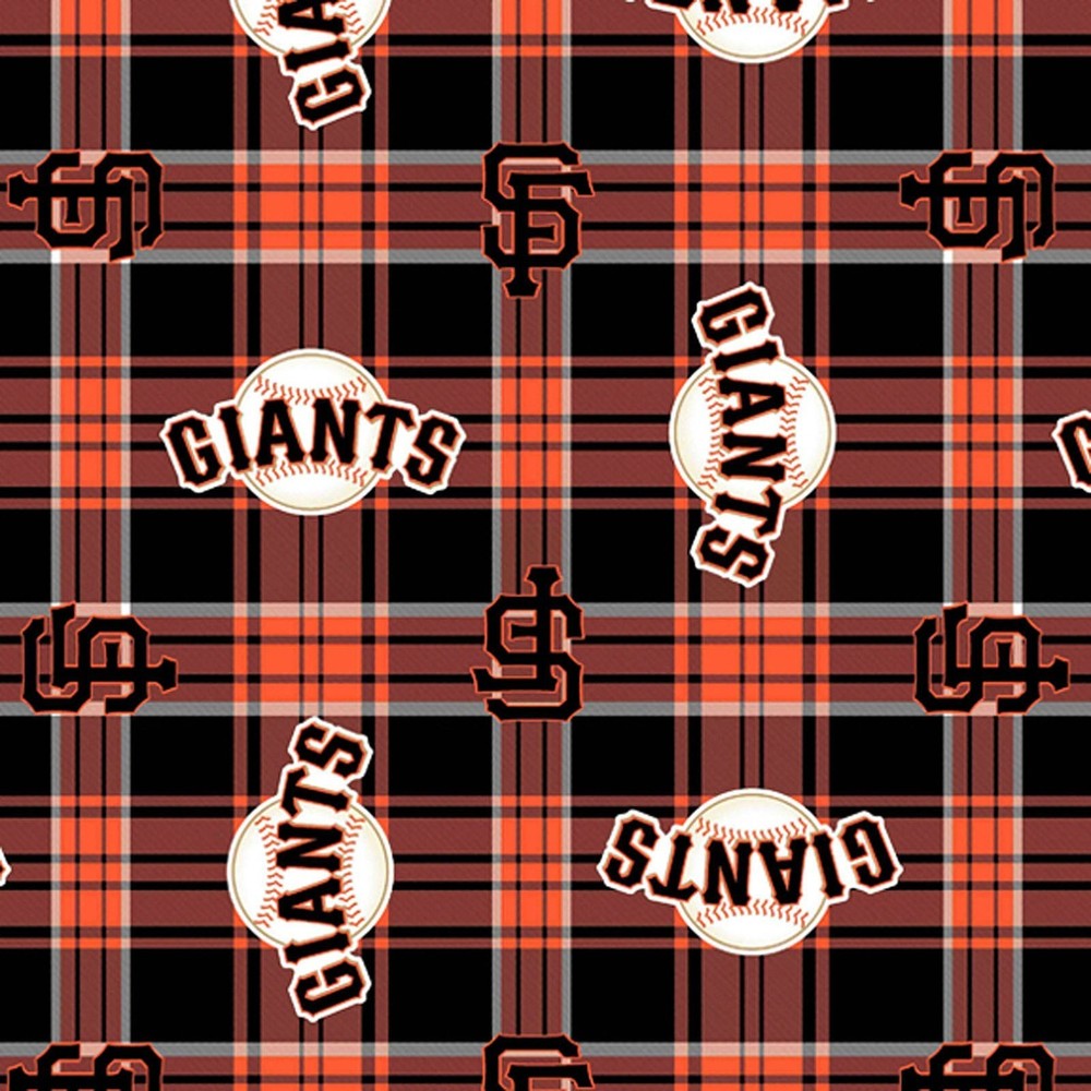 San Francisco Giants Plaid MLB Fleece Fabric – 58″ Wide – Sold by The Yard