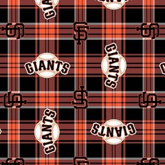 San Francisco Giants Plaid MLB Fleece Fabric – 58″ Wide – Sold by The Yard