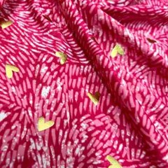 Spandex Fabric Golden Hearts background Pink Stretch 60″ W by Yard for Swimwear