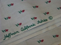Hoffman California Fabrics – 3 Yds x 44″ W – Gray / Dark Red Floral Print