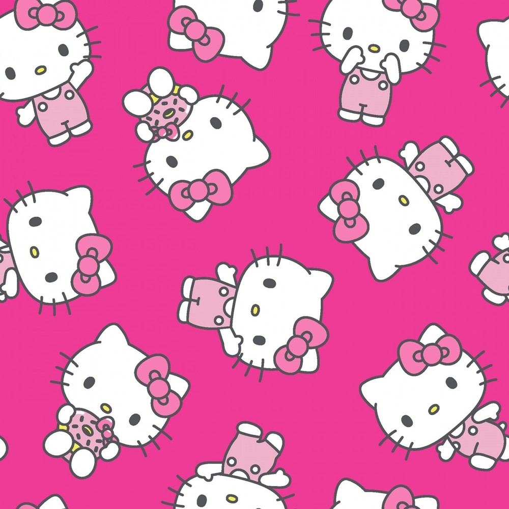 20″L x 45″W Sanrio Hello Kitty Sweet Hot Pink Cotton Fabric 77628