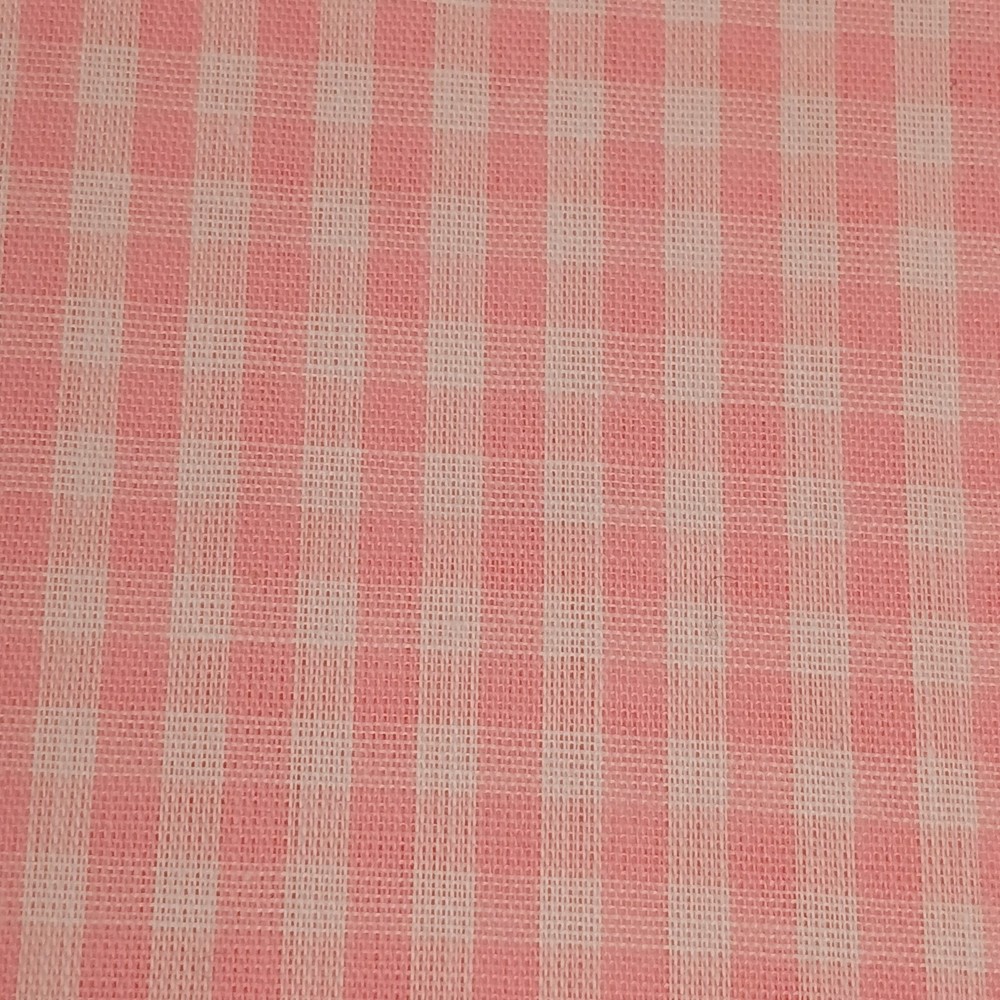 4.25 yards Pink & White Check 7 per inch Fabric Synthetic Polyester- 44″ width