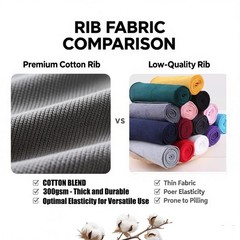 9 Inch Deep Red Cotton Ribbing Fabric Stretch Knit Rib Material DIY Sewing