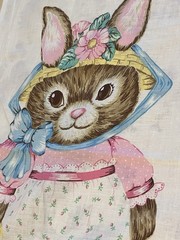 VTG Easter Fabric Lot Appliqués Pillow Quilt Rare Lot! Bunnies Chicks Darling
