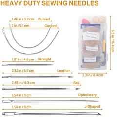 Upholstery Repair Kit, Bonded Round Waxed Thread Set with Black, White, Brown