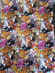 Disney Cats All Over Print Cotton Fabric 79 x 58 inches