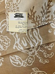 Sea Star Crab Coral Designer Upholstery Fabric Reversible 2-Side Brown Brige 27″