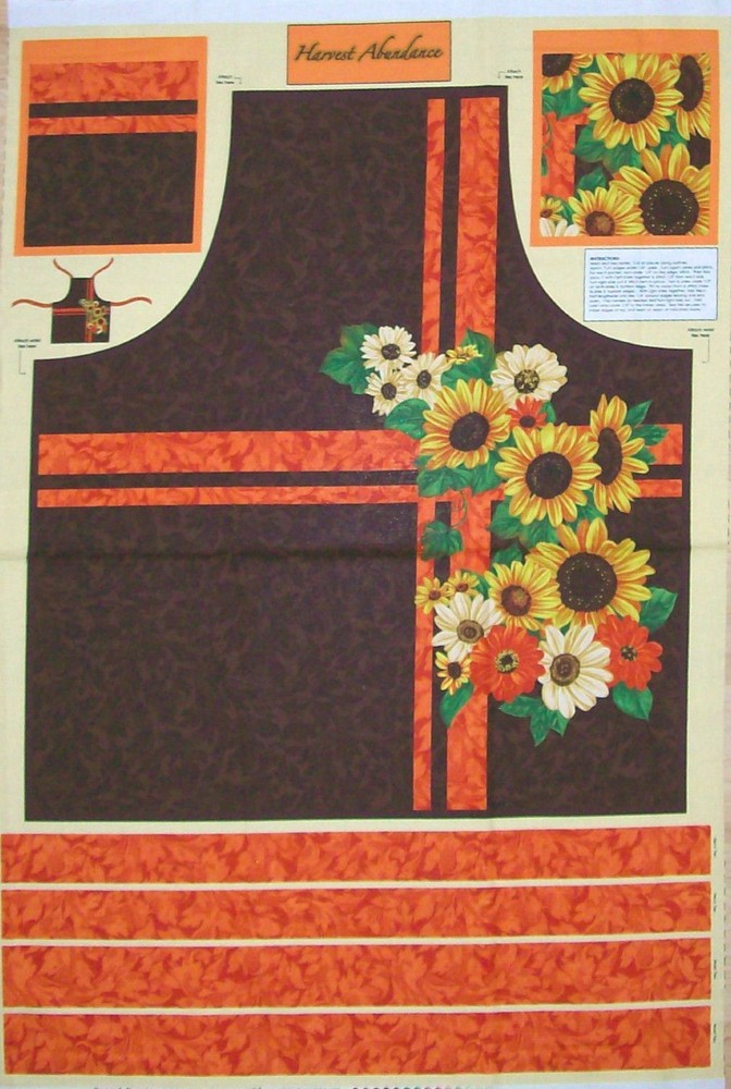 HARVEST ABUNDANCE fabric panel Wilmington prints fabric SUNFLOWER APRON BTP NEW