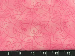 Tina Scrap 9″x21″ Sweetheart Heart Love XOXO Valentine Pink Swirl Fabric Cotton