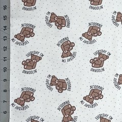 Flannel Fabric | Nursery Baby Everyday I’m Snugglin Teddy Bear | Springs YARD