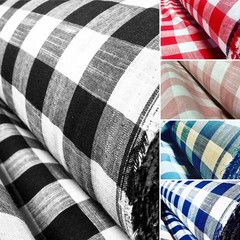 Gingham Linen Checked Cotton Vichy Fabric Plaid Material Buffalo Check 55″ Wide