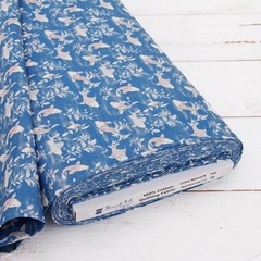 Threadart Cotton Quilting Fabric By The Yard – Vintage – Med Blue Fish