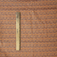Blank Quilting cotton fabric BTR-M4815 2 yd geometric lattice Asian orange brown