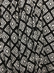 Rayon Stretch Jersey Knit Fabric Beautiful Geometric Black and white print 9 oz
