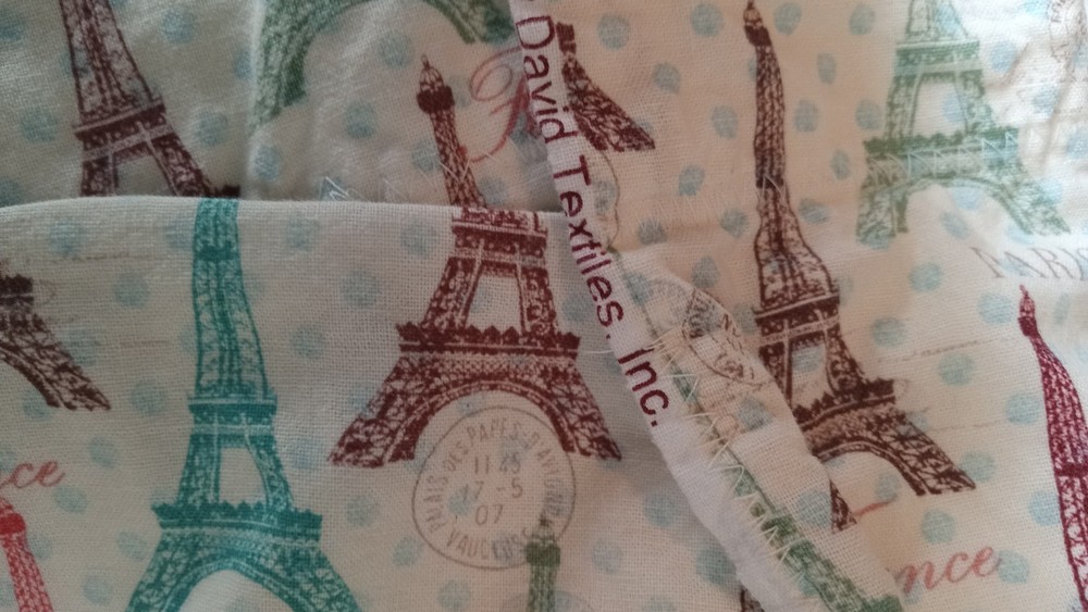 1 Pair Paris Postcard David Textiles Vintage Drapes 40×72 Eiffel Tower France