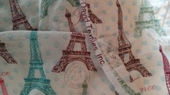 1 Pair Paris Postcard David Textiles Vintage Drapes 40×72 Eiffel Tower France