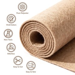 Felt Fabric 36×36 Inch Large Stiff Craft Felt Sewing DIY Coaster Decor Khaki