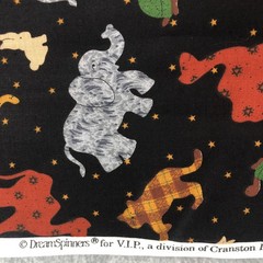 Vtg Safari Animals Stars DreamSpinners Cotton Fabric Cranston Print Works 76″x44