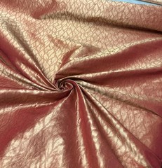 Silk Jacquard Brocade Fabric: Goldfish Beige Leaf Design – 54″ Wide