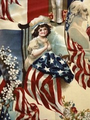 Vintage Patriotic Fabric Vicky Howard By Art Makers “Victorian America” D#11173