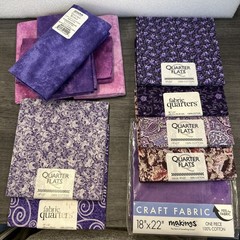 12 Quarter Flats 100% Cotton Jo-Ann Fabric Sewing Quilting NOS Patterns Purple