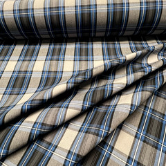 Gray Plaid Check Poplin P/C Uniform 5.5oz Fabric 61″ W Lot of 4 Yards for $20