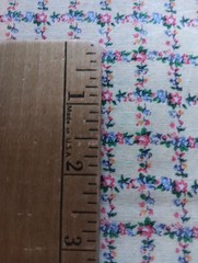 Vtg Micro Flowers Vine Cotton Fabric Trellis Lattice 42 x 2 1/3 Yds Cottagecore